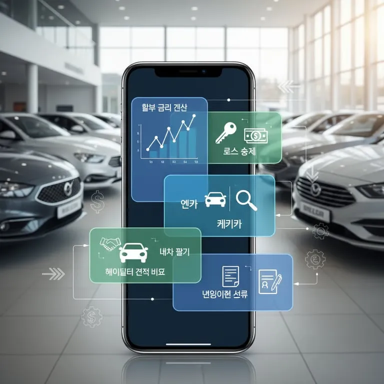 엔카 케이카 중고차 리스 승계 및 할부 금리 계산, 내차 팔기 헤이딜러 견적 비교와 명의이전 서류