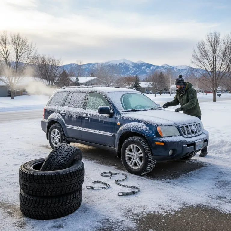겨울철 자동차 성에 제거 방법 및 예열 시간 필요성, 스노우 타이어 교체 시기와 체인 장착 방법