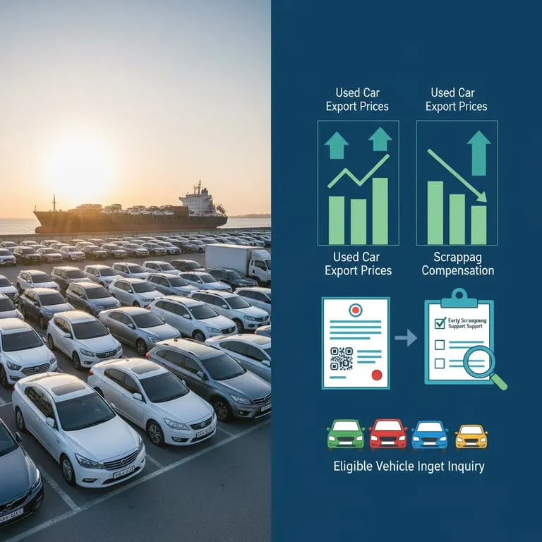 중고차 수출 시세표 및 폐차 보상금 가격 비교 정보, 조기 폐차 지원금 신청 방법과 대상 차량 조회