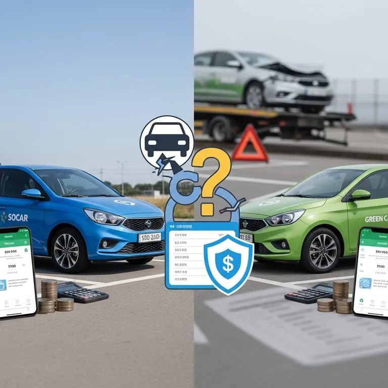 쏘카 그린카 렌트 비용 비교 및 이용 방법 주의사항, 카쉐어링 사고 시 휴차료 계산과 보험 자기부담금